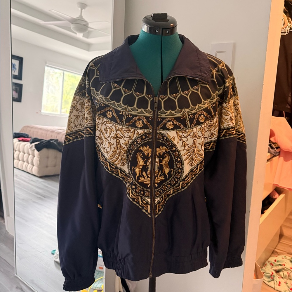 Giacca vintage Navy and Gold Bomber Jacket